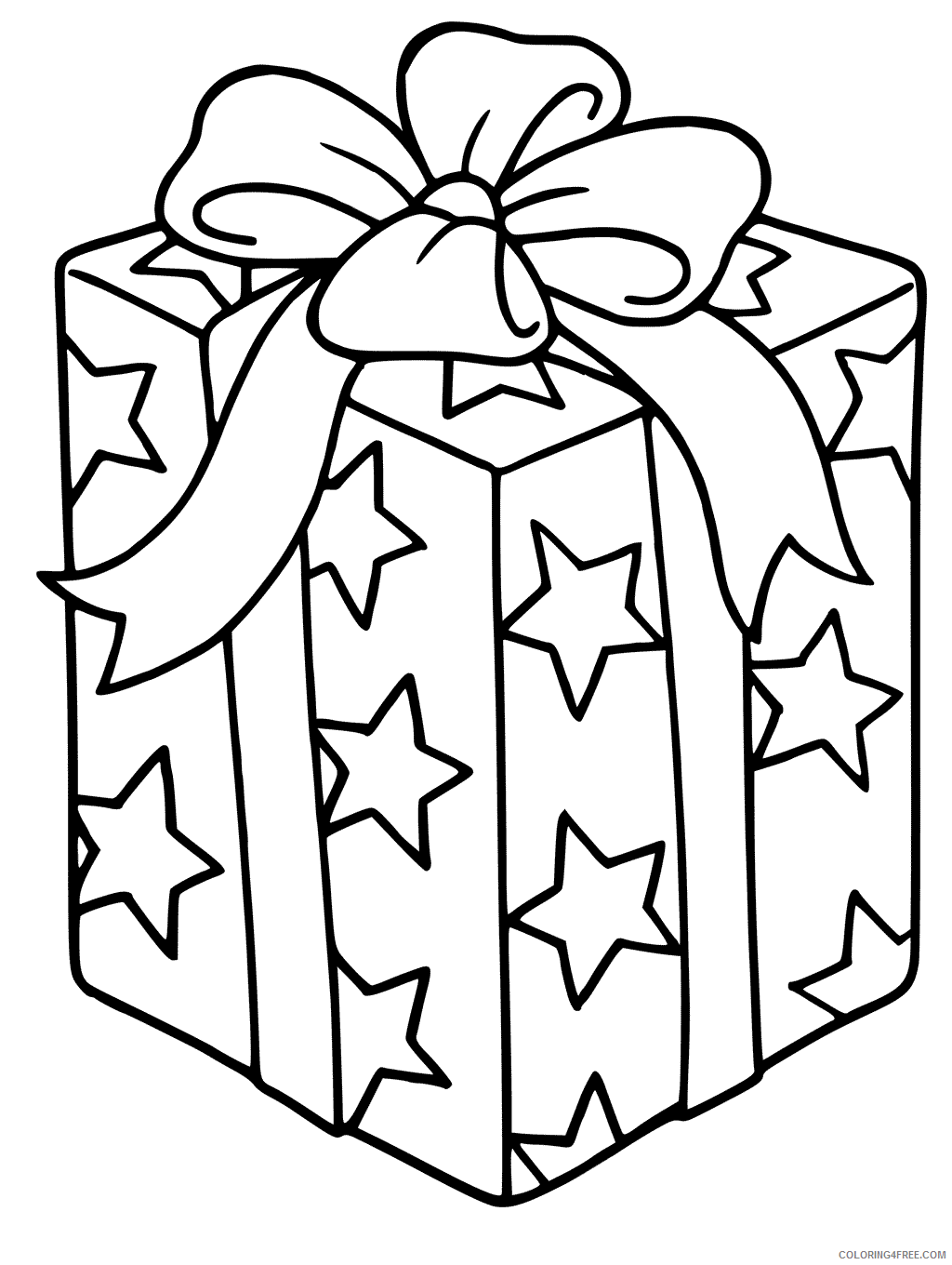Christmas Coloring Pages Wrapped Christmas Present Printable 2020 100 Coloring4free