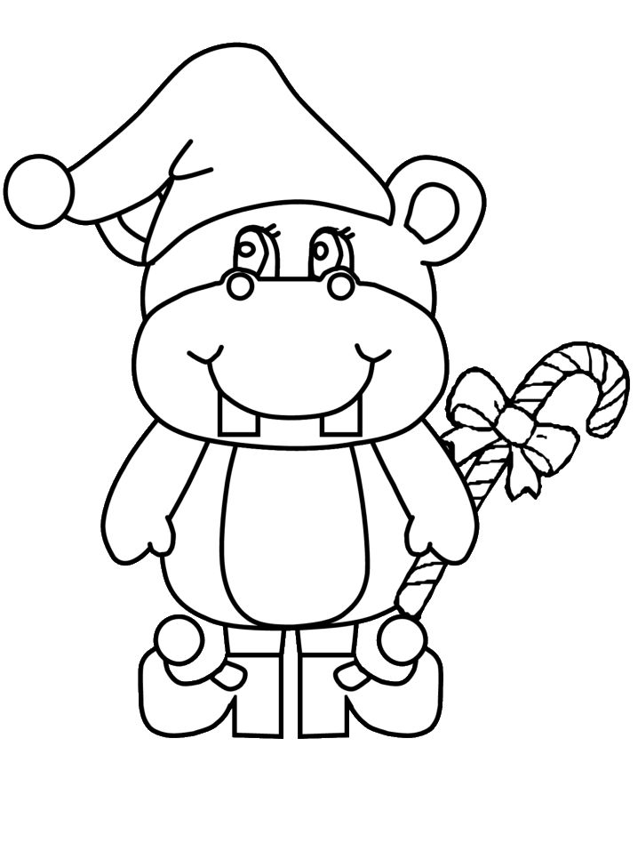 Christmas Coloring Pages hippo Printable 2020 081 Coloring4free