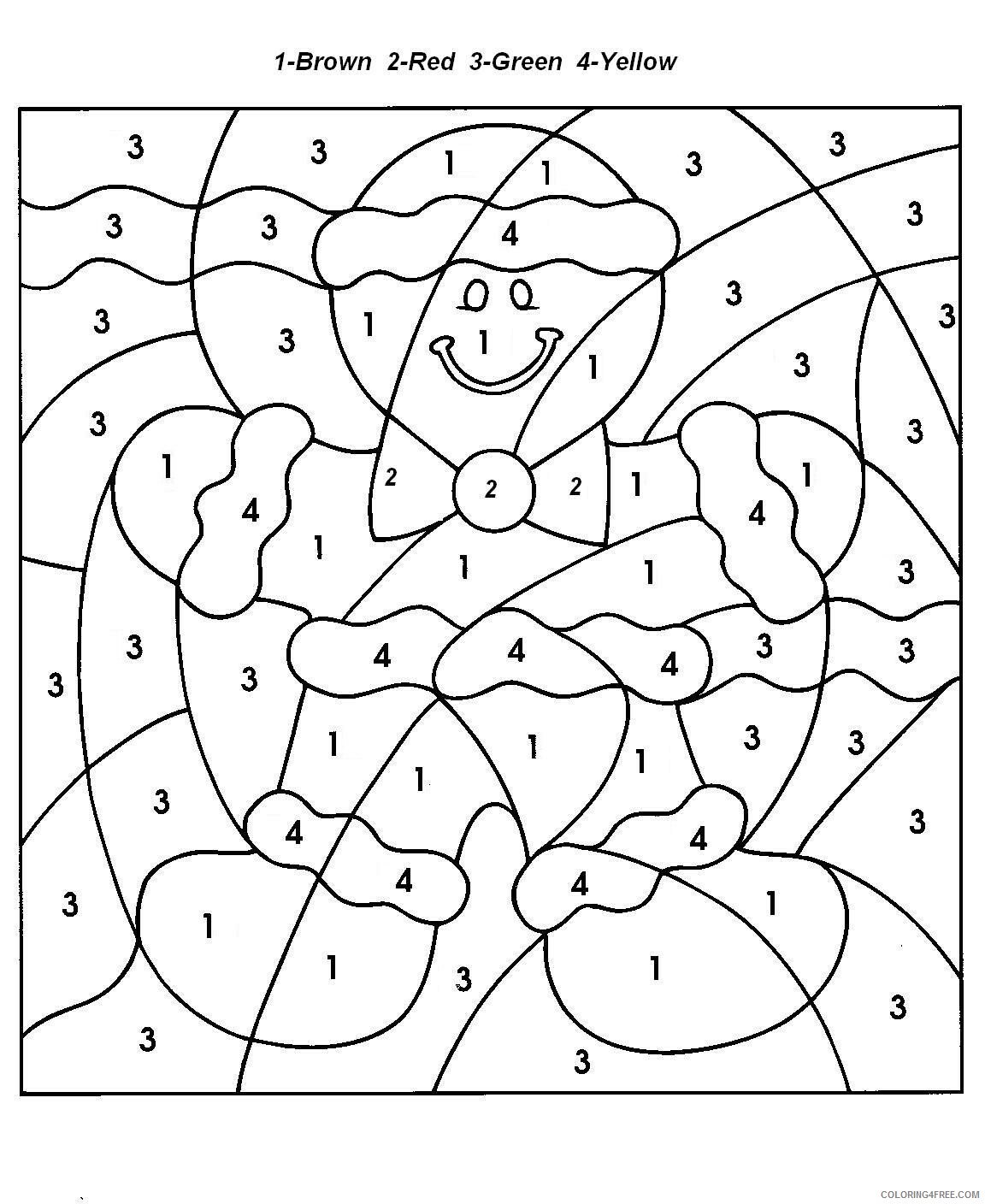 Christmas Gingerbread Coloring Pages By Numbers Gingerbread Man Print 2020 200 Coloring4free