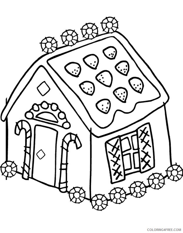 Christmas Gingerbread Coloring Pages Gingerbread House Printable 2020 214 Coloring4free
