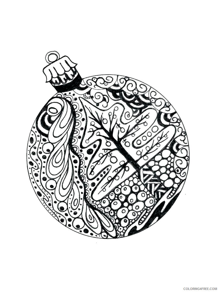 Christmas Ornaments Coloring Pages Christmas Ornament 12 Printable 2020 225 Coloring4free
