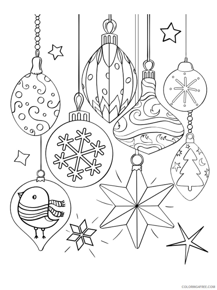Christmas Ornaments Coloring Pages Christmas Ornament 19 Printable 2020 232 Coloring4free