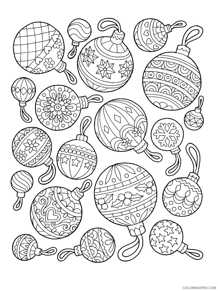 Christmas Ornaments Coloring Pages Christmas Ornament 4 Printable 2020 238 Coloring4free