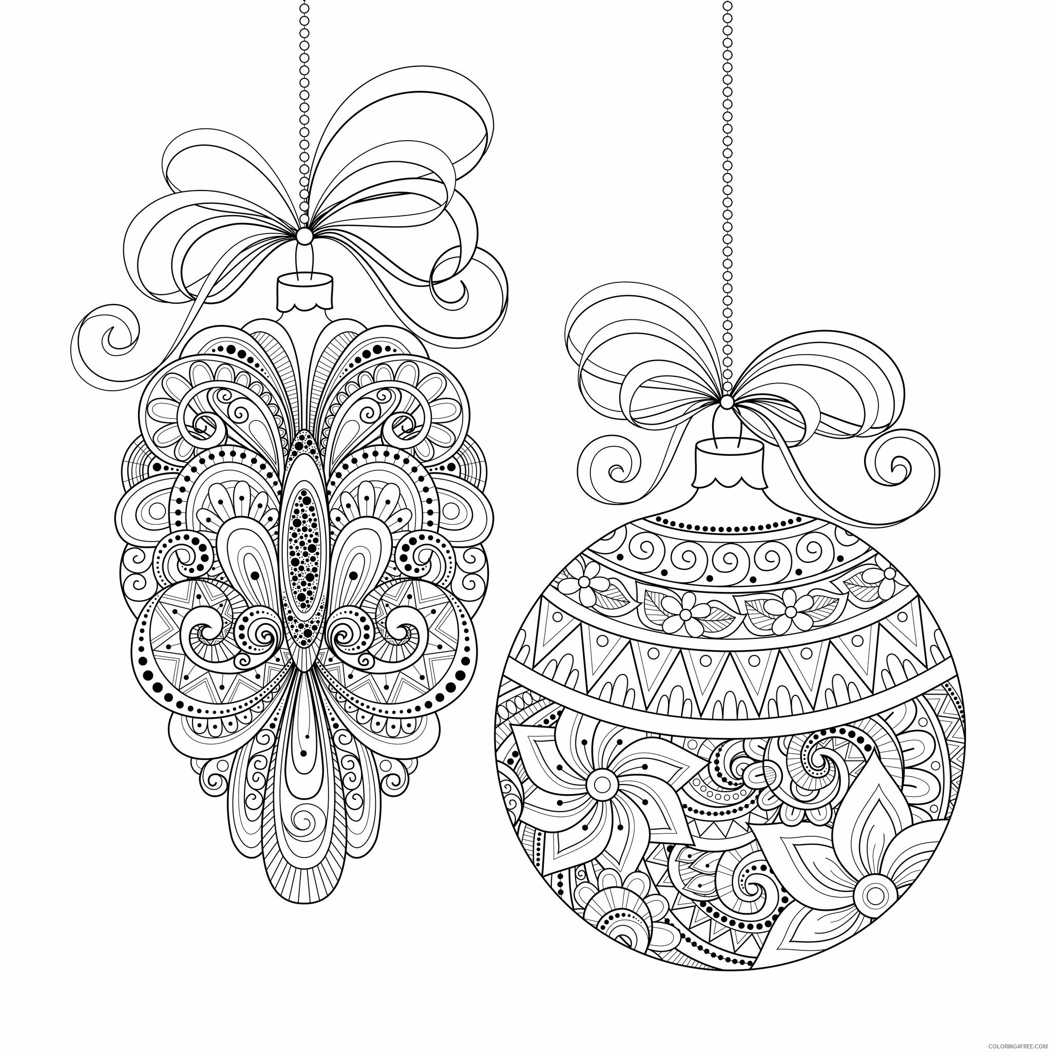 Christmas Ornaments Coloring Pages Christmas Ornaments Printable 2020 248 Coloring4free