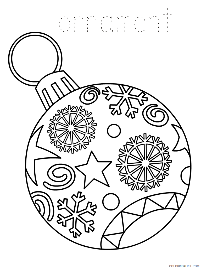 Christmas Ornaments Coloring Pages Ornament Printable 2020 259 Coloring4free