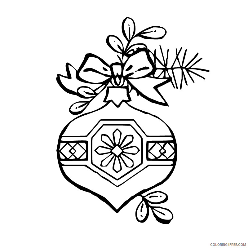 Christmas Ornaments Coloring Pages Pretty Christmas Ornament Printable 2020 258 Coloring4free