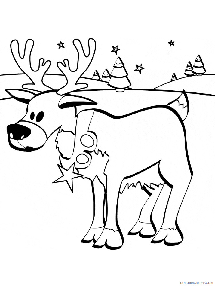 Christmas Reindeer Coloring Pages Reindeer 17 Printable 2020 270 Coloring4free