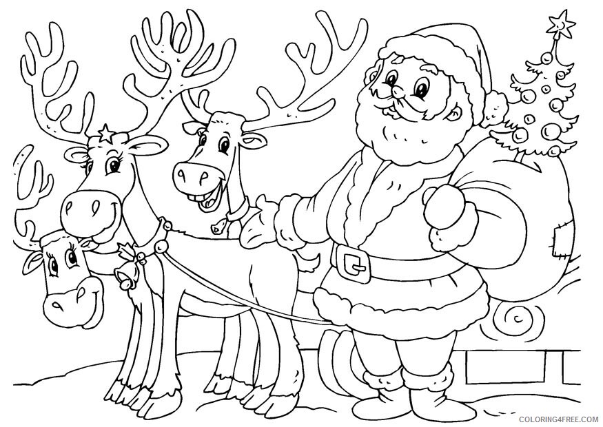 Christmas Reindeer Coloring Pages Santa S Reindeer 2 Printable 2020 282 Coloring4free