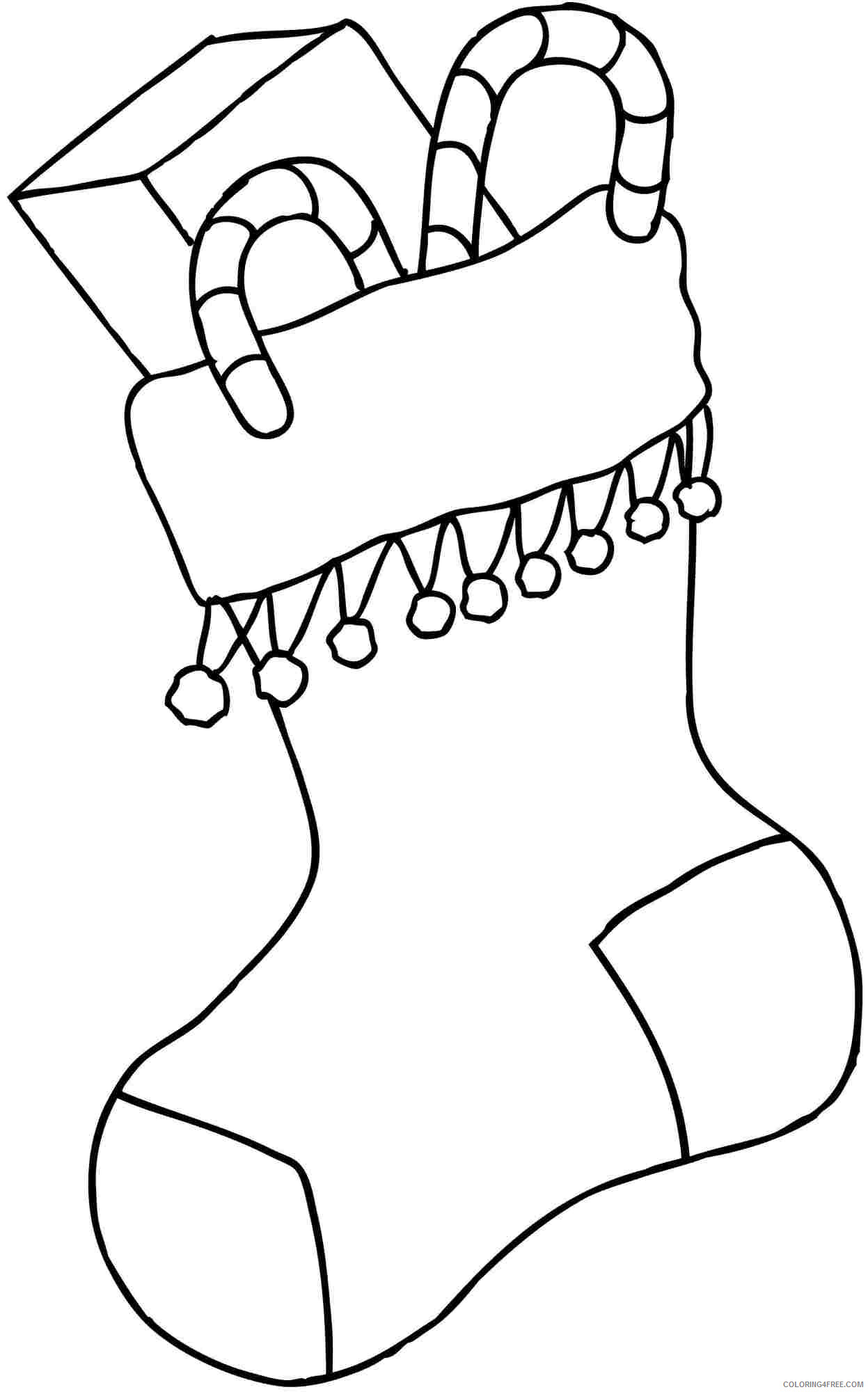 Christmas Stocking Coloring Pages Candy Canes Printable 2020 283 Coloring4free
