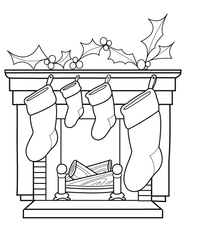 Christmas Stocking Coloring Pages Christmas Stocking Scene Printable 2020 288 Coloring4free