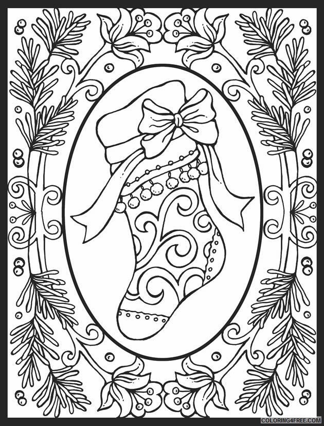 Christmas Stocking Coloring Pages Detailed Christmas Stocking Printable 2020 293 Coloring4free
