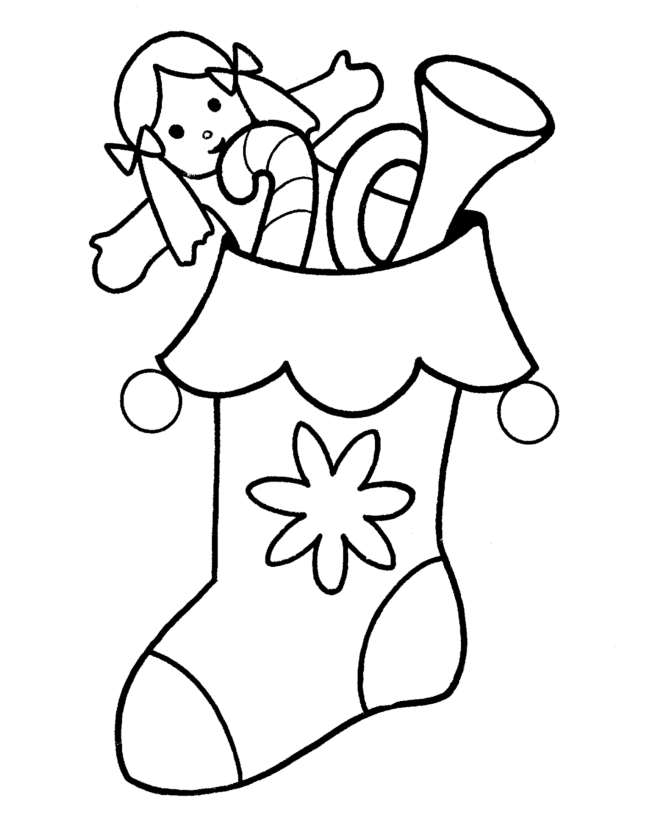 Christmas Stocking Coloring Pages Girls Christmas Stocking Printable 2020 296 Coloring4free