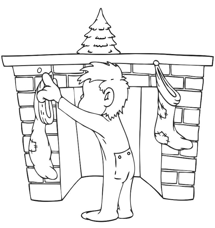 Christmas Stocking Coloring Pages Hanging the Christmas Stockings 2020 297 Coloring4free