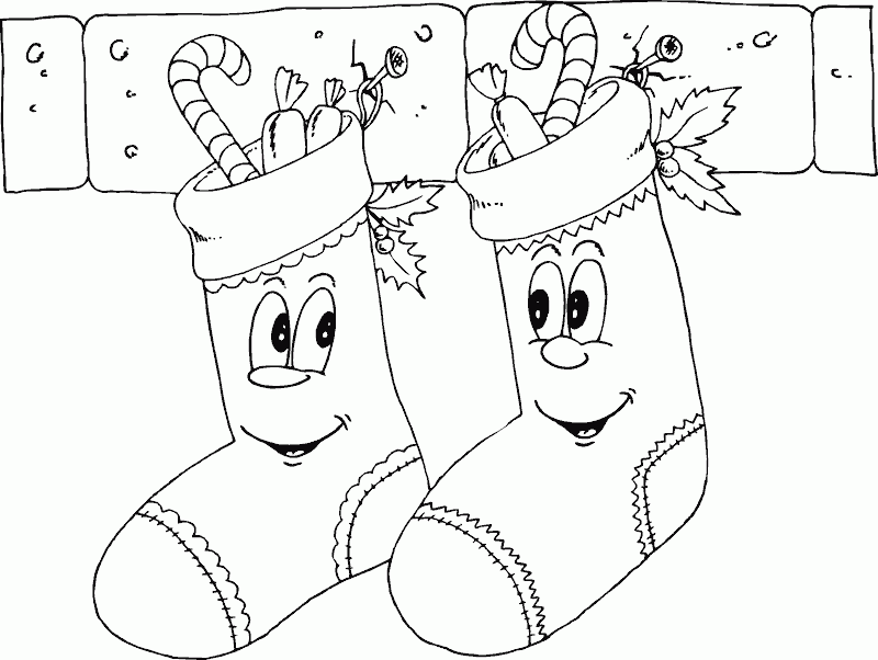 Christmas Stocking Coloring Pages Happy Christmas Stocking Printable 2020 298 Coloring4free