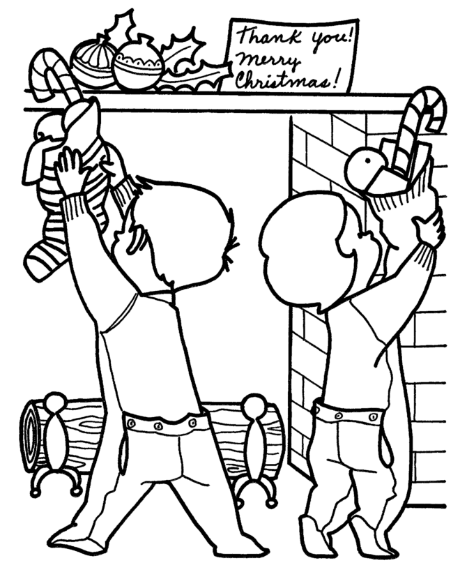 Christmas Stocking Coloring Pages Kids Hanging Christmas Stocking 2020 299 Coloring4free