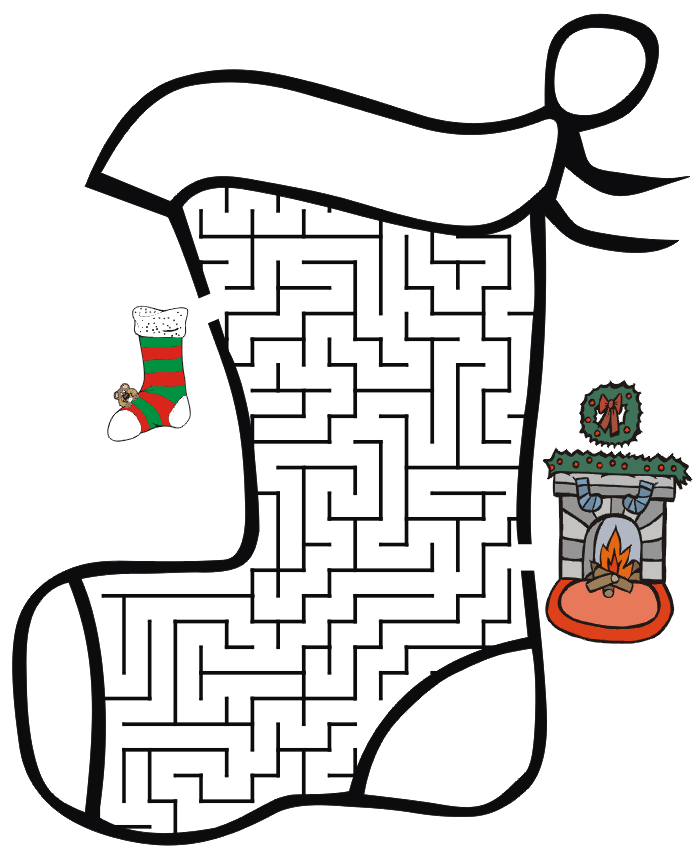 Christmas Stocking Coloring Pages Maze Christmas Games Printable 2020 290 Coloring4free