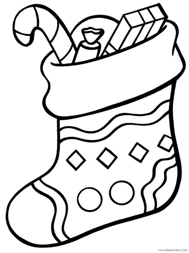 Christmas Stocking Coloring Pages stocking 4 Printable 2020 308 Coloring4free