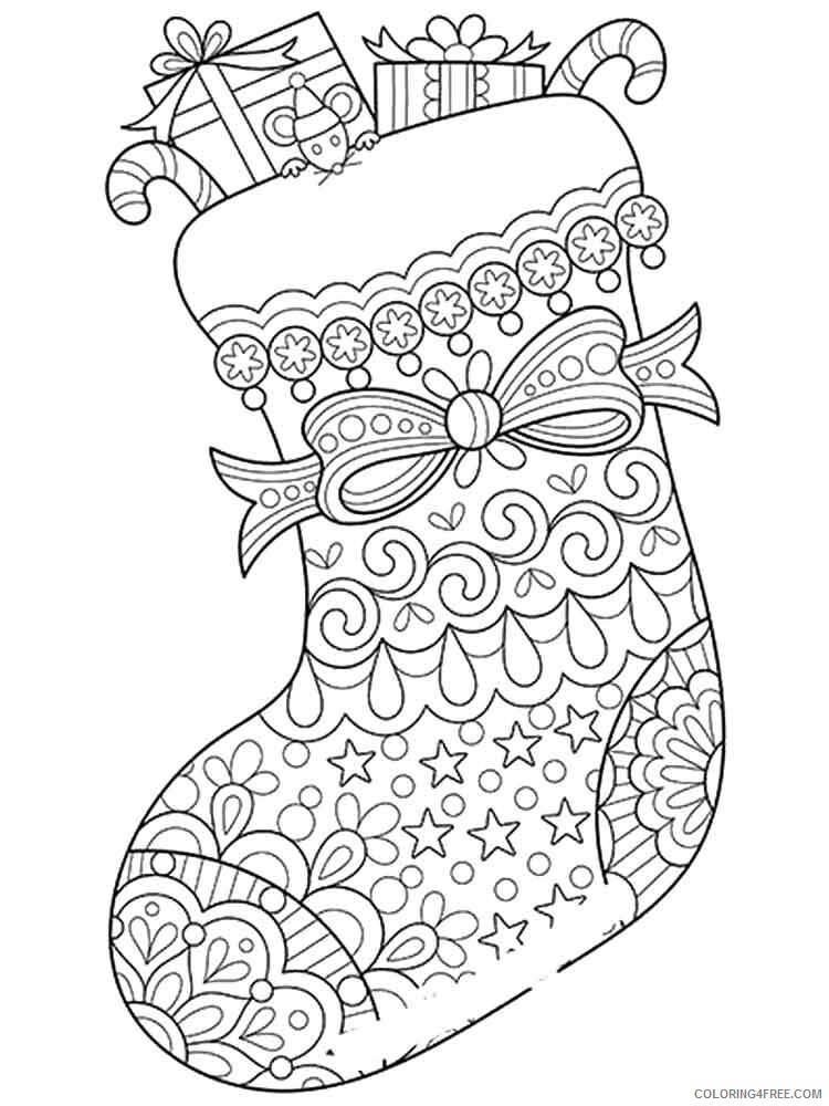 Christmas Stocking Coloring Pages stocking 5 Printable 2020 309 Coloring4free