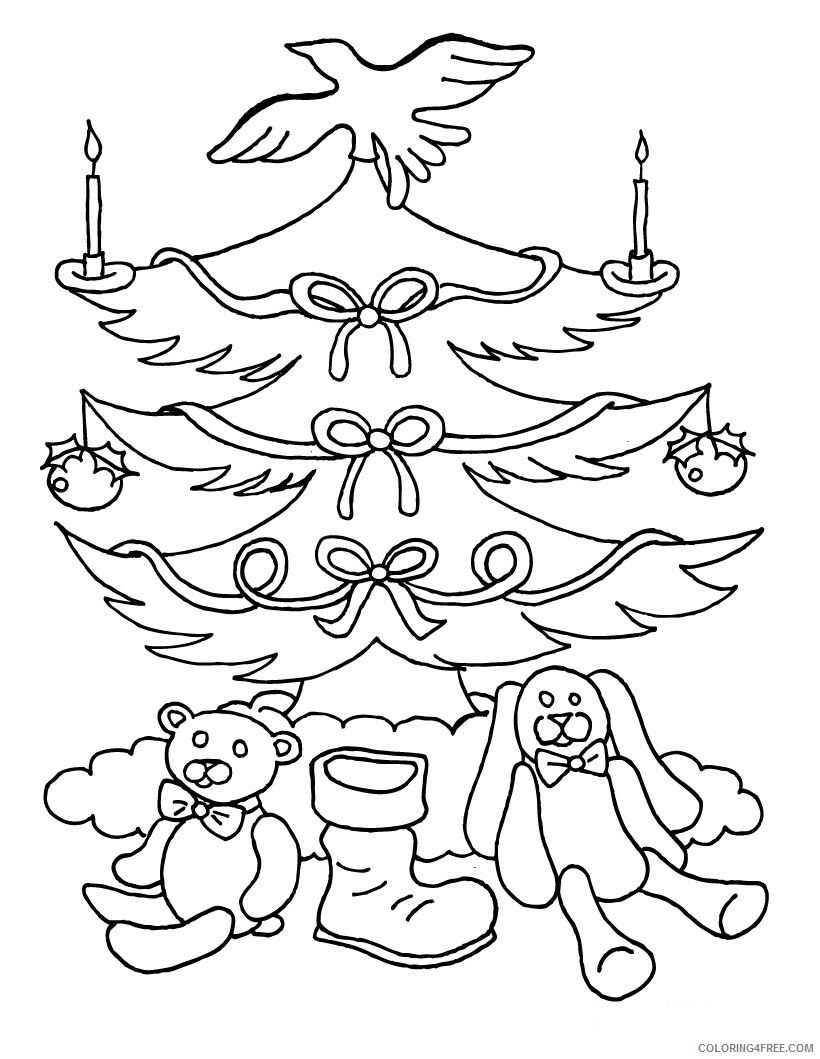 Christmas Tree Coloring Pages Blank Christmas Tree Printable 2020 324 Coloring4free