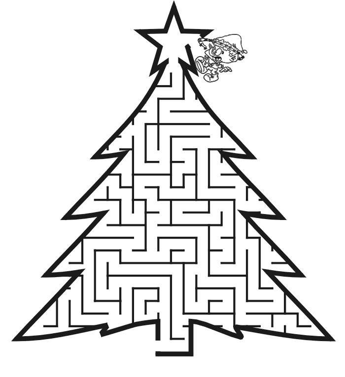 Christmas Tree Coloring Pages Maze Christmas Games Printable 2020 349 Coloring4free