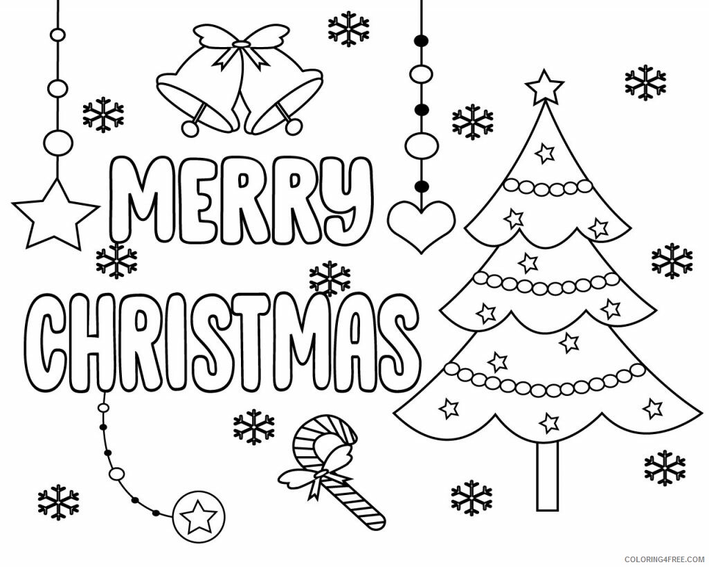 Christmas Tree Coloring Pages Merry Christmas Tree Printable 2020 357 Coloring4free