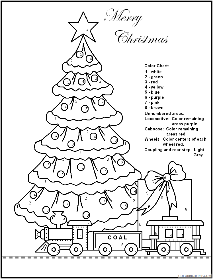 Christmas Tree Coloring Pages Under the Tree Christmas By Numbers 2020 360 Coloring4free