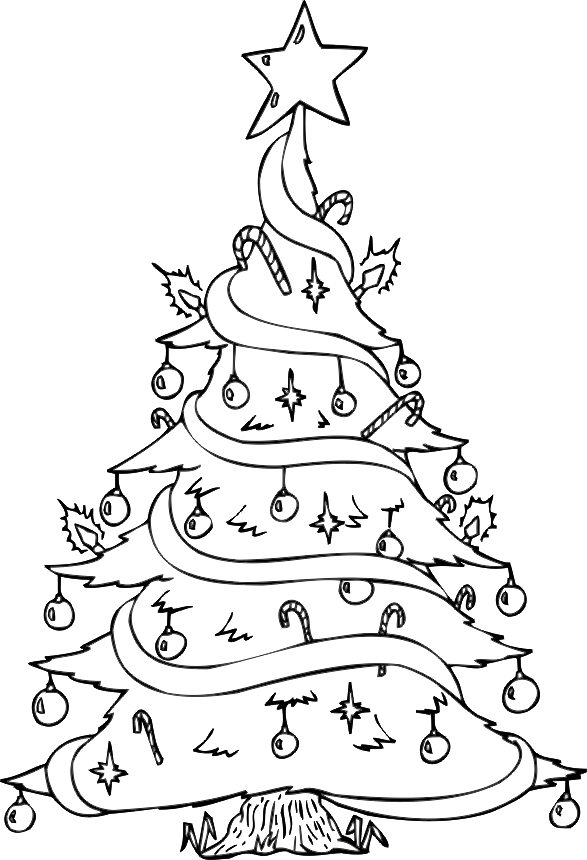 Christmas Tree Coloring Pages christmas tree 2 Printable 2020 326 Coloring4free