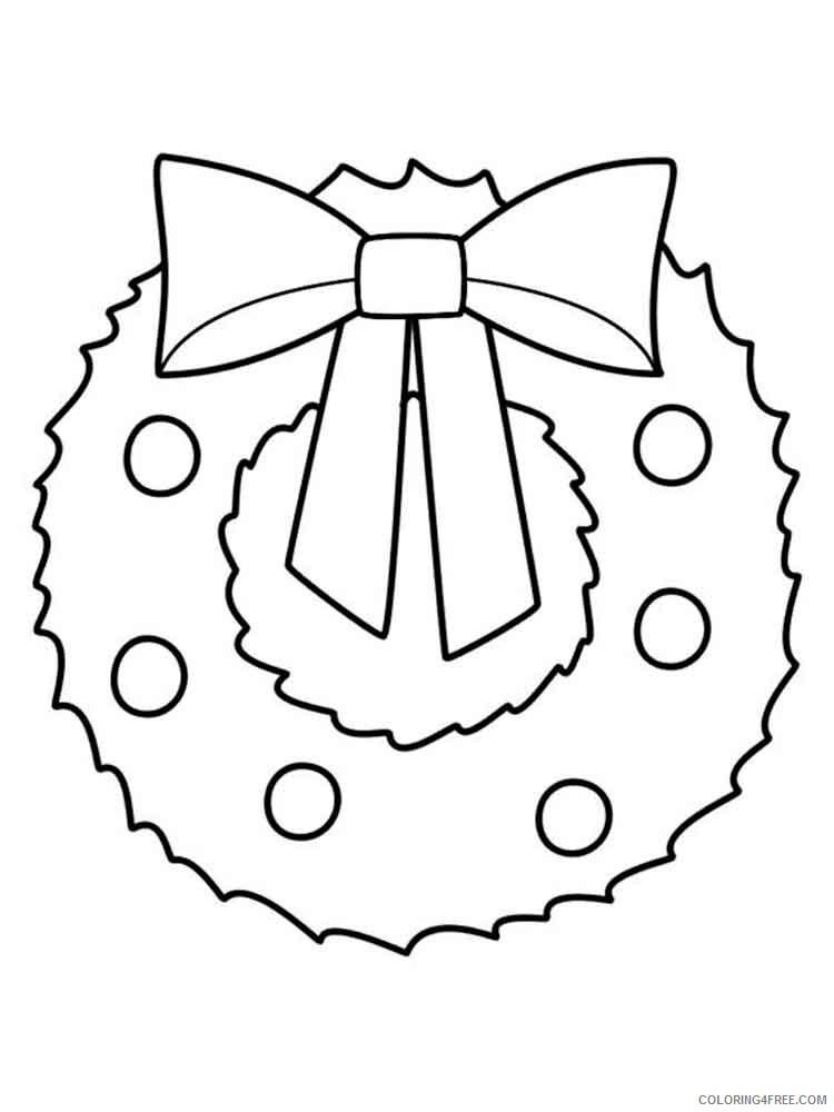 Christmas Wreath Coloring Pages wreath 1 Printable 2020 364 Coloring4free