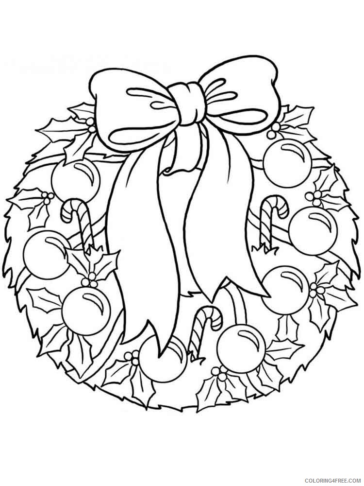 Christmas Wreath Coloring Pages wreath 10 Printable 2020 365 Coloring4free