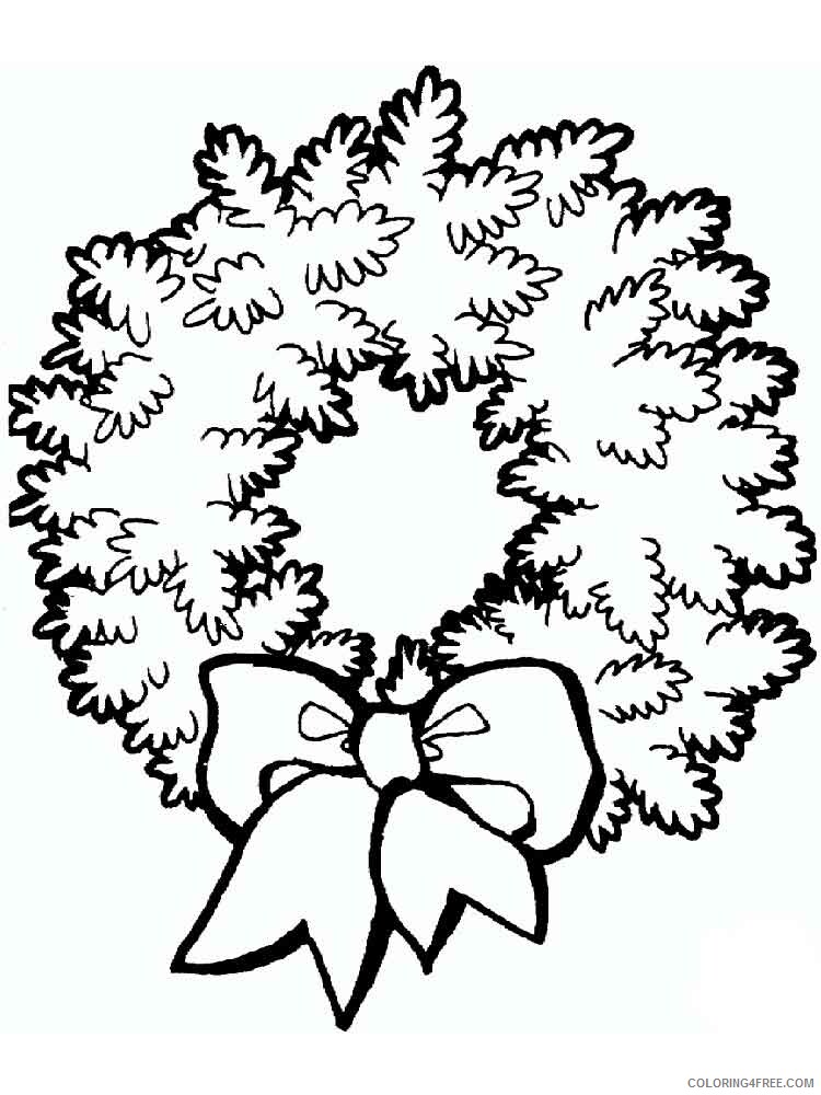 Christmas Wreath Coloring Pages wreath 13 Printable 2020 366 Coloring4free