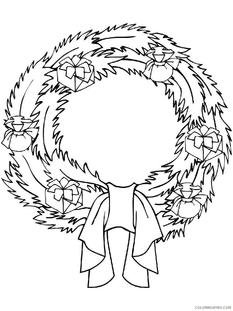 Christmas Wreath Coloring Pages wreath 14 Printable 2020 367 Coloring4free