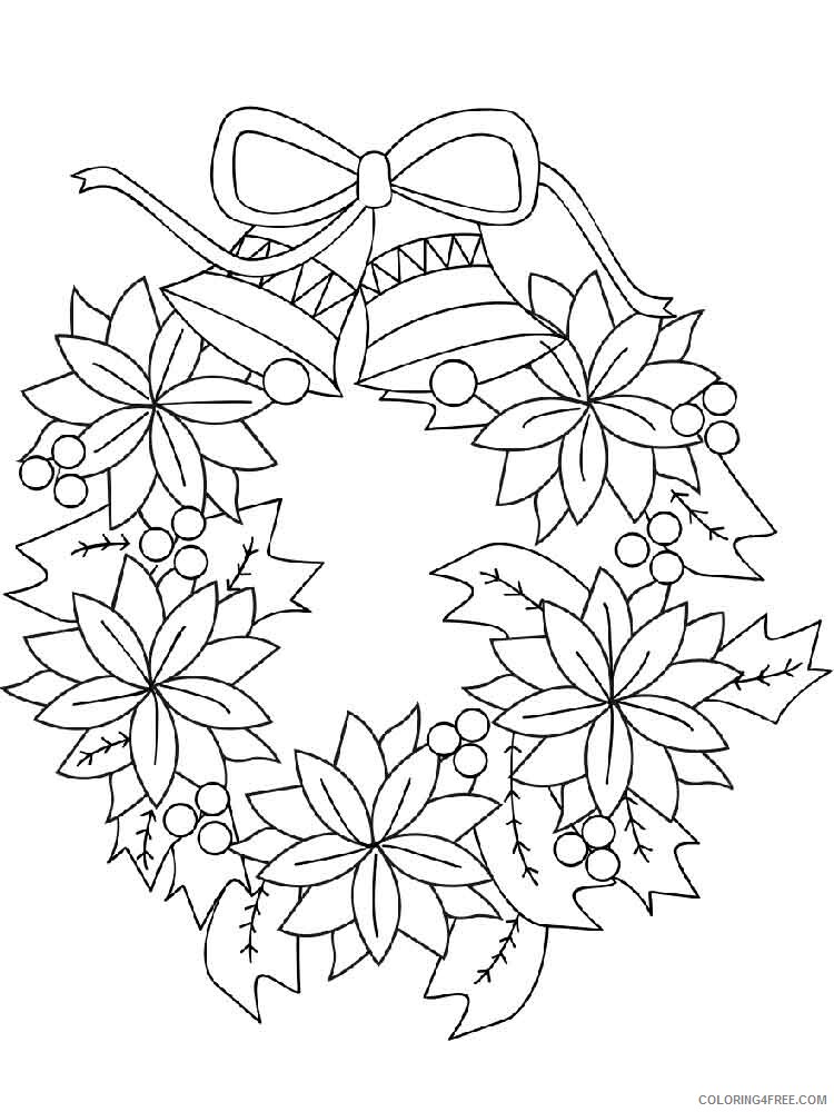 Christmas Wreath Coloring Pages wreath 4 Printable 2020 370 Coloring4free