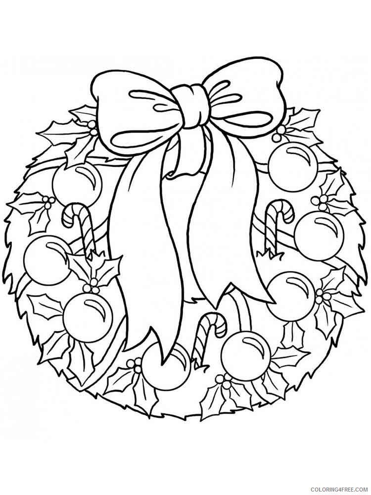 Christmas Wreath Coloring Pages wreath 5 Printable 2020 371 Coloring4free