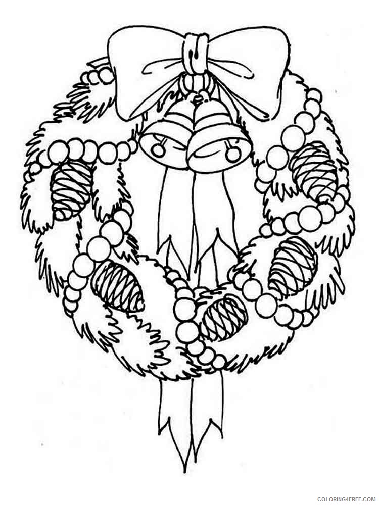 Christmas Wreath Coloring Pages wreath 6 Printable 2020 372 Coloring4free
