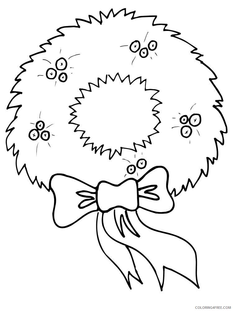 Christmas Wreath Coloring Pages wreath 7 Printable 2020 373 Coloring4free