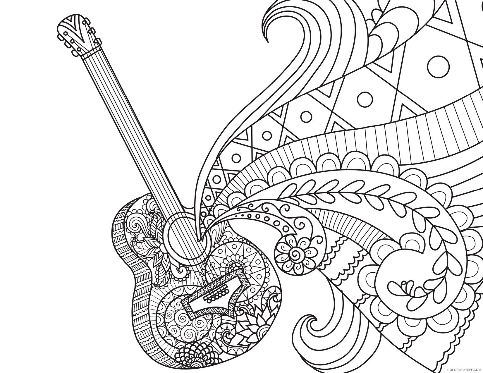 Coco Coloring Pages TV Film Coco Guitar Printable 2020 02278 Coloring4free