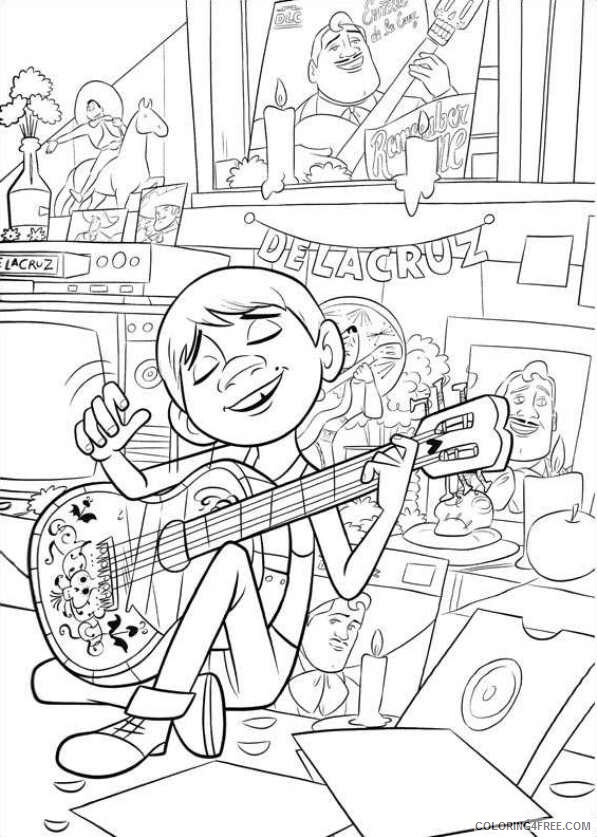 Coco Coloring Pages TV Film Guitar Coco Printable 2020 02286 Coloring4free