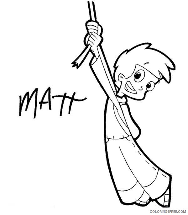 Cyberchase Coloring Pages TV Film Matt Hanging on One Tiny Ropw 2020 02326 Coloring4free