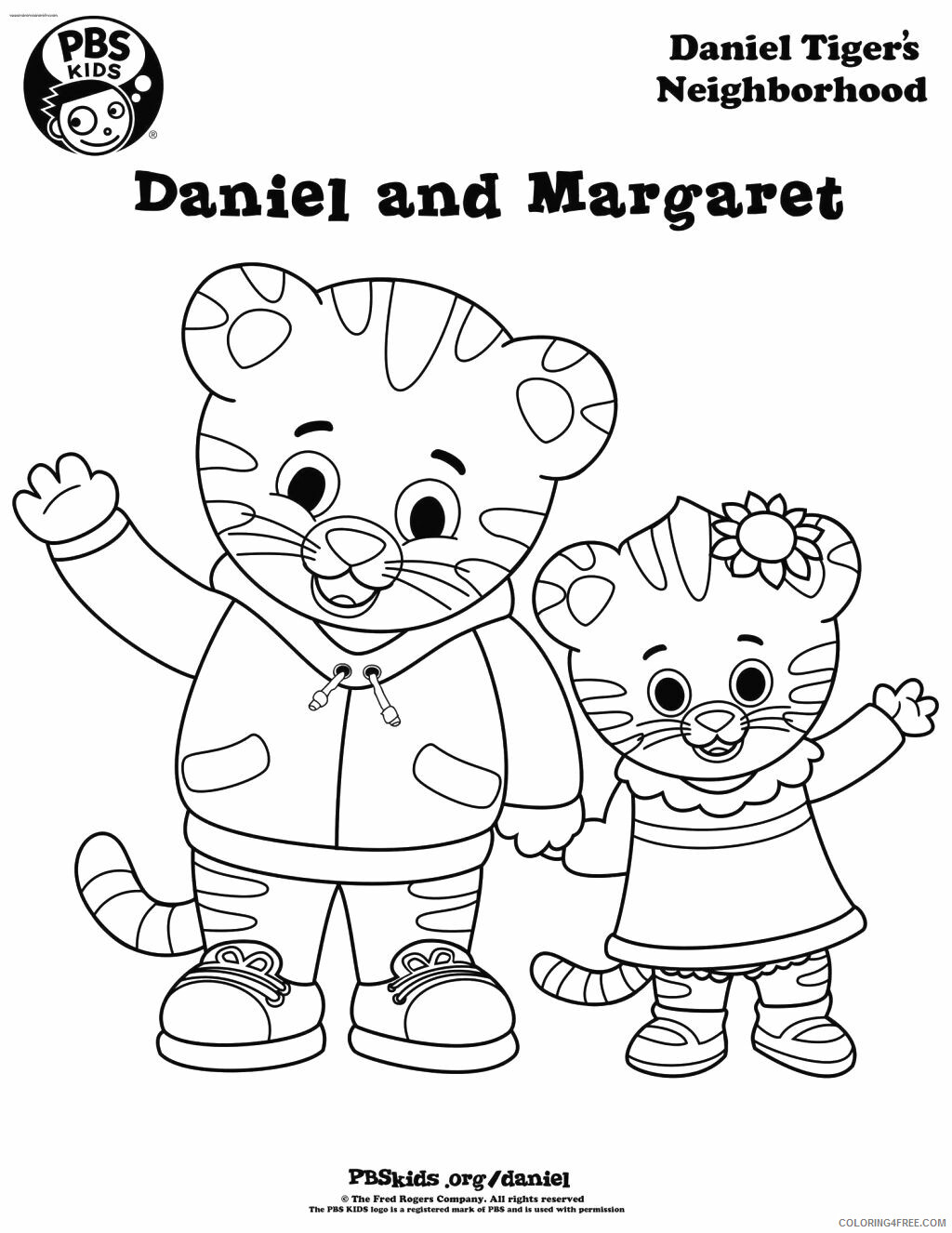 Daniel Tiger Coloring Pages TV Film Daniel and Margaret Daniel Tiger 2020 02343 Coloring4free