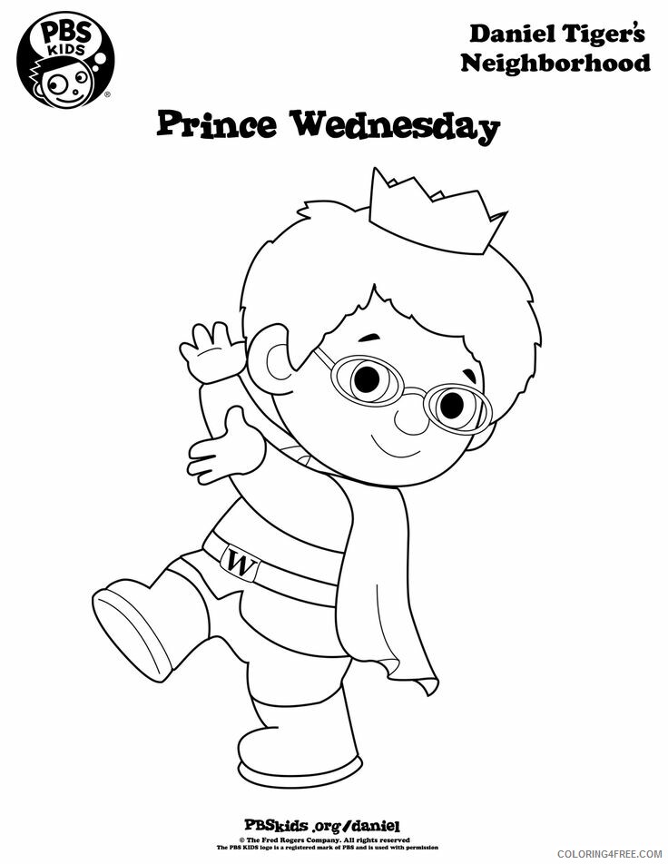 Daniel Tiger Coloring Pages TV Film Prince Wednesday Printable 2020 02353 Coloring4free