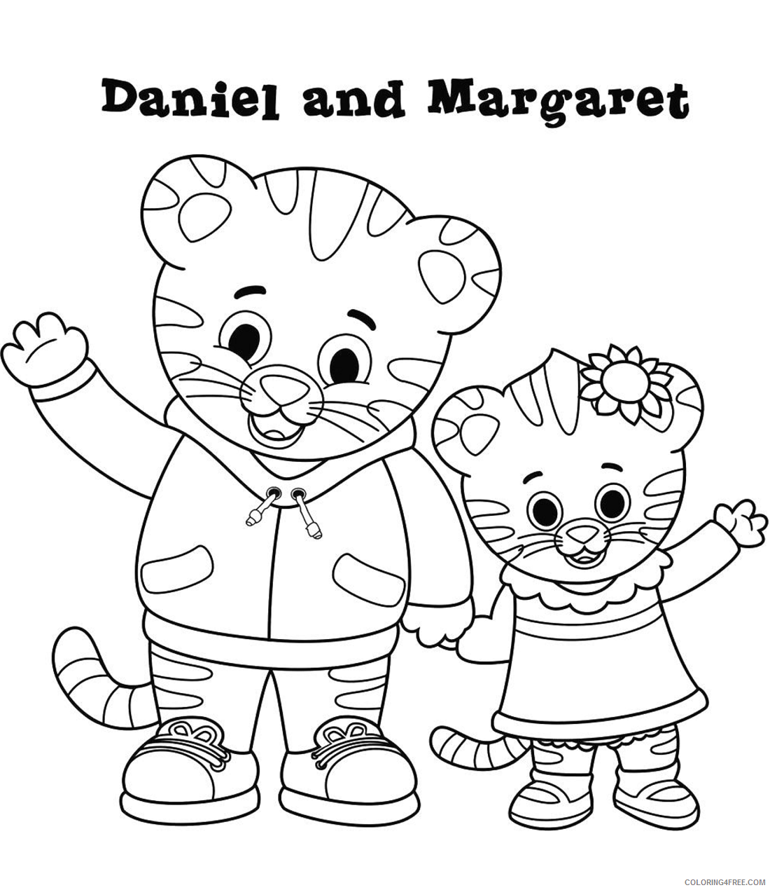Daniel Tiger Coloring Pages TV Film daniel_and_margaret a4 Printable 2020 02334 Coloring4free