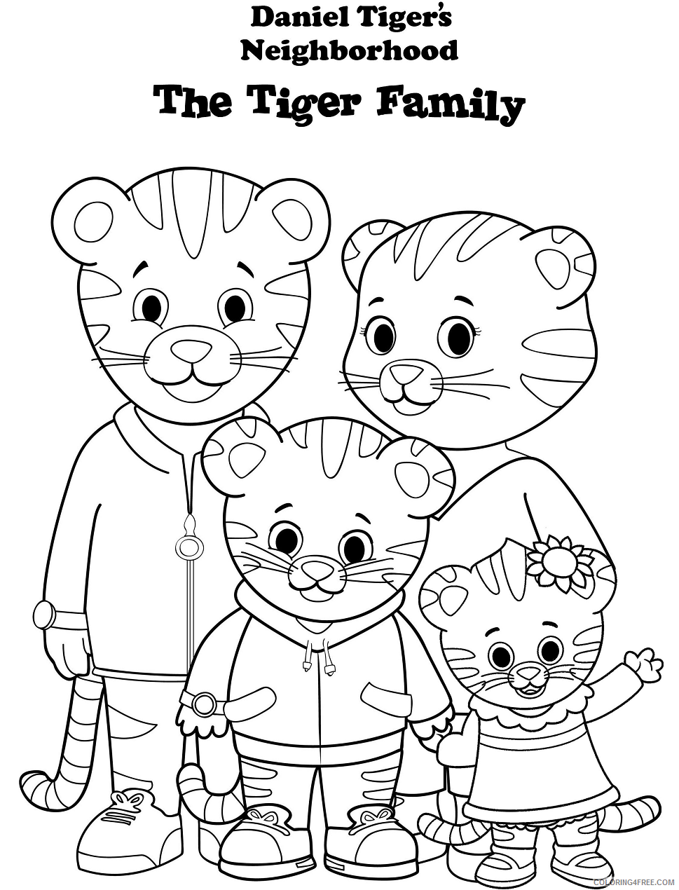 Daniel Tiger Coloring Pages TV Film daniel_tiger_family a4 Printable 2020 02331 Coloring4free