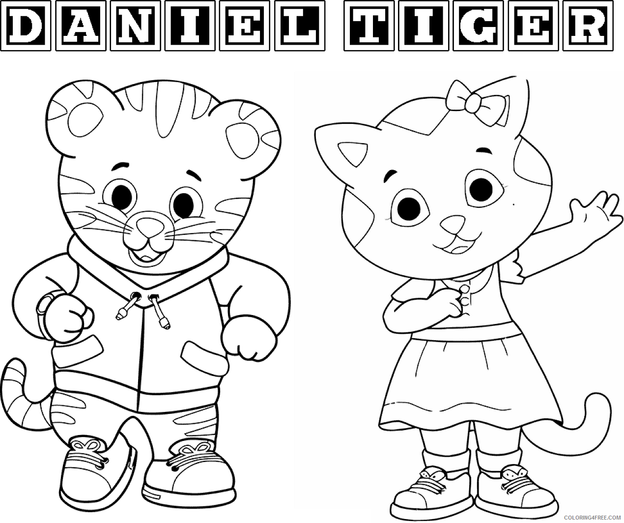 Daniel Tiger Coloring Pages TV Film daniel_with_katerina_kittycat 2020 02333 Coloring4free