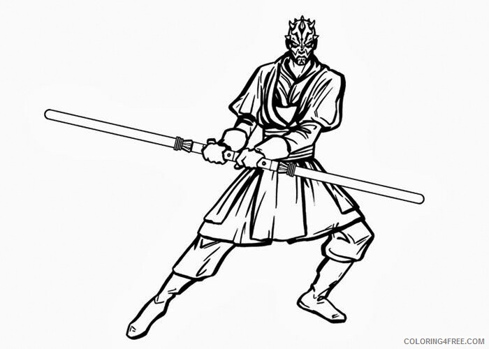 Darth Maul Coloring Pages TV Film Darth Maul Fighting Printable 2020 02398 Coloring4free