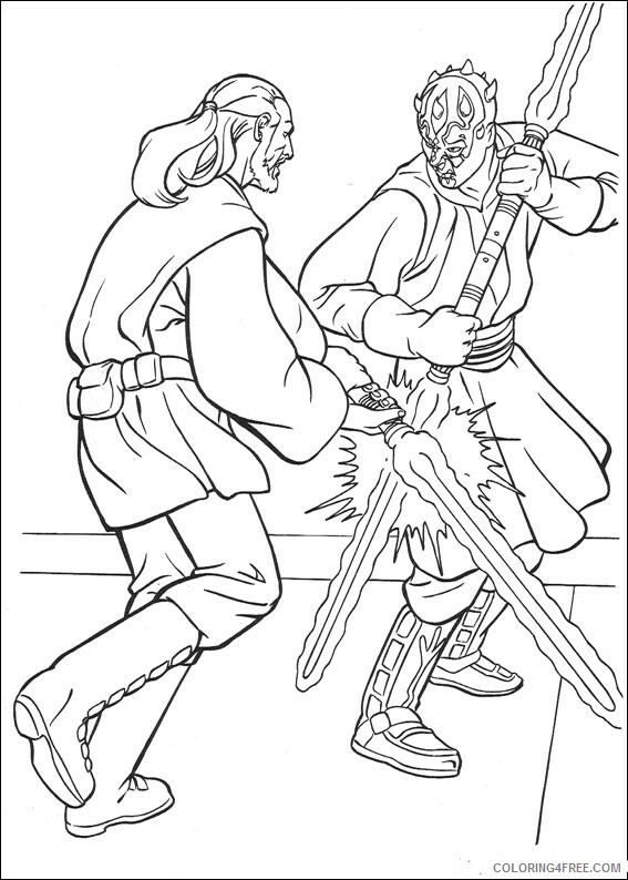 Darth Maul Coloring Pages TV Film Qui Gon Jinn and Darth Maul 2020 02402 Coloring4free