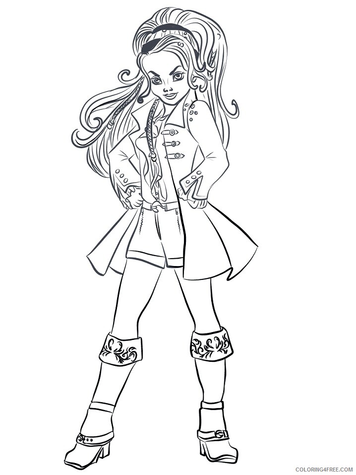 Descendants Wicked World Coloring Pages TV Film cj hook Printable 2020 02453 Coloring4free