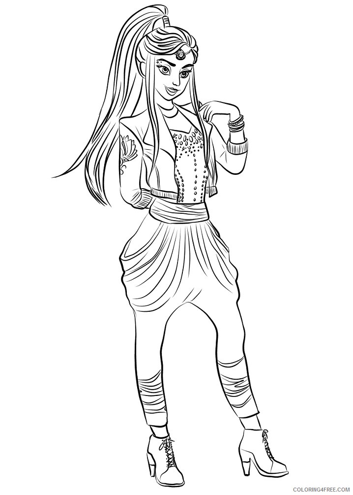 Descendants Wicked World Coloring Pages TV Film jordan Printable 2020 02450 Coloring4free