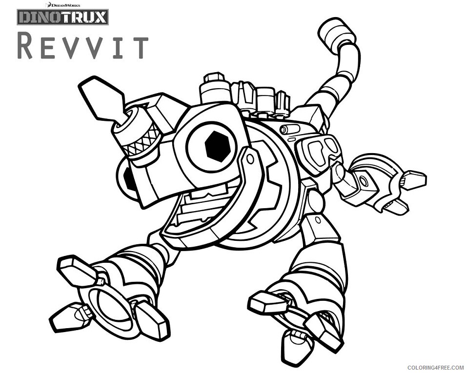 Dinotrux Coloring Pages TV Film dinotrux for toddler children running 2020 02538 Coloring4free
