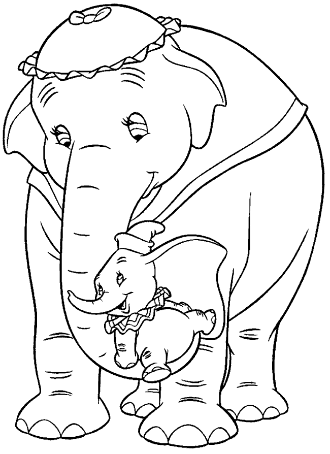 Dumbo Coloring Pages TV Film Dumbo and Mrs Jumbo Printable 2020 02570 Coloring4free