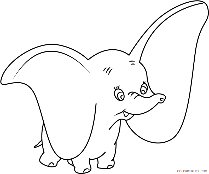 Dumbo Coloring Pages TV Film big ear of dumbo a4 Printable 2020 02561 Coloring4free